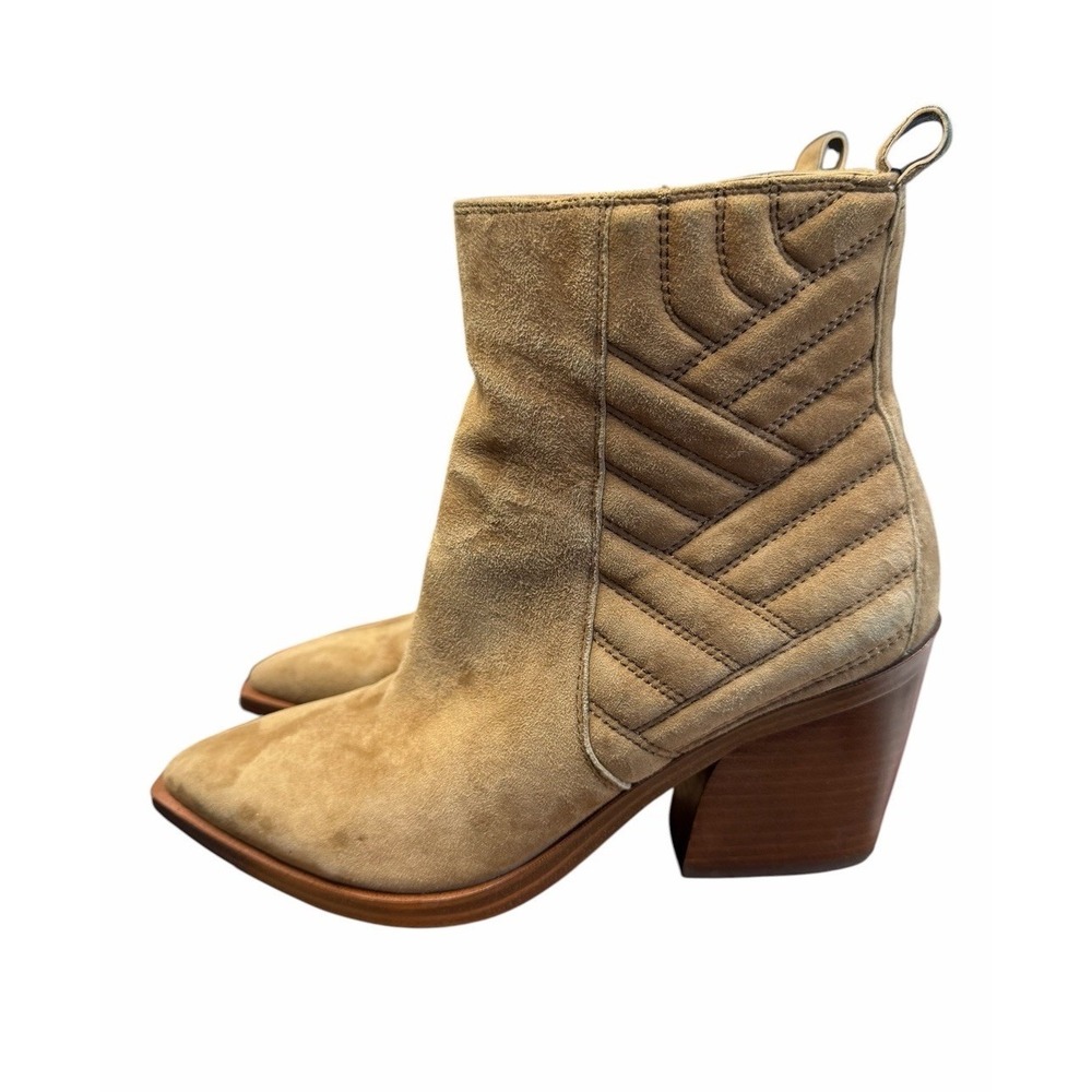 Vince Camuto Brasenta Suede Ankle Boots Taupe Pointed Toe Women's 6M